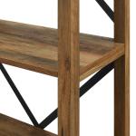 Rustic Oak Metal X Frame Back Bookshelf