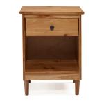 Caramel One-Drawer Wood Nightstand