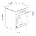 Caramel One-Drawer Wood Nightstand