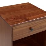 Walnut One-Drawer Wood Nightstand