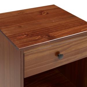 Walnut One-Drawer Wood Nightstand