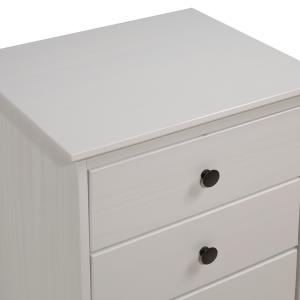 White 3-Drawer Wood Nightstand
