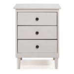 White 3-Drawer Wood Nightstand