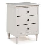 White 3-Drawer Wood Nightstand