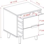 Walnut Mid-Century Modern 2-Drawer Nightstand