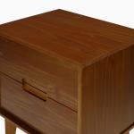 Walnut Mid-Century Modern 2-Drawer Nightstand