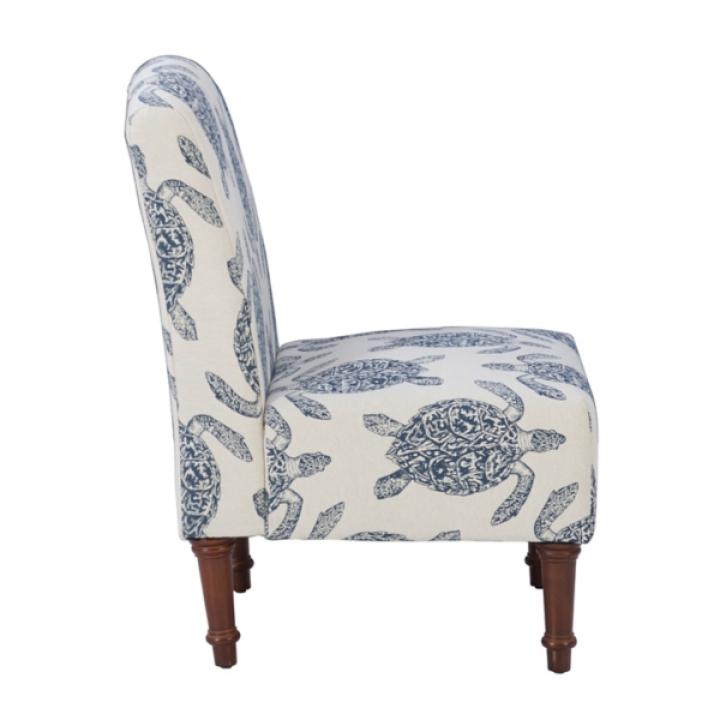 Sea Turtle Print Accent Chair