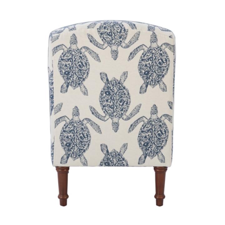 Sea Turtle Print Accent Chair