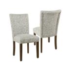 Gray Floral Parsons Dining Chairs, Set of 2