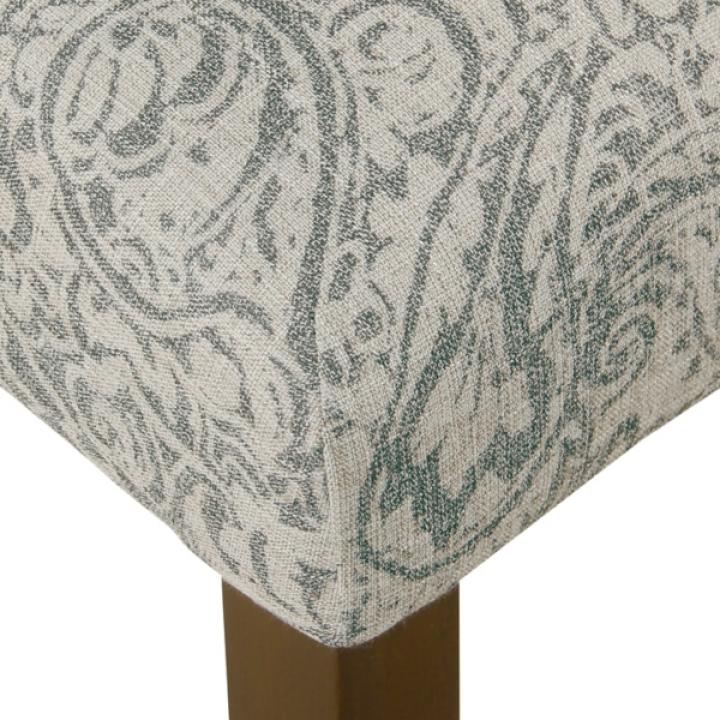 Gray Floral Parsons Dining Chairs, Set of 2