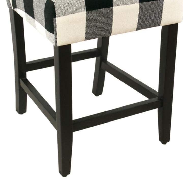 Black and White Buffalo Check Counter Stool