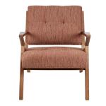 Orange Upholstered Angled Wood Frame Armchair