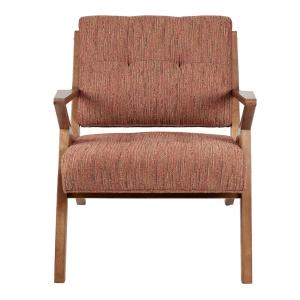 Orange Upholstered Angled Wood Frame Armchair