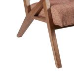 Orange Upholstered Angled Wood Frame Armchair