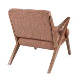 Orange Upholstered Angled Wood Frame Armchair