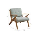 Seafoam Upholstered Angled Wood Frame Armchair