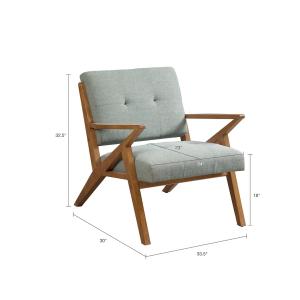 Seafoam Upholstered Angled Wood Frame Armchair