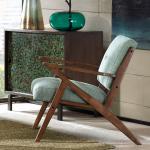 Seafoam Upholstered Angled Wood Frame Armchair