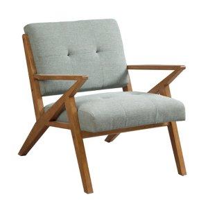Seafoam Upholstered Angled Wood Frame Armchair
