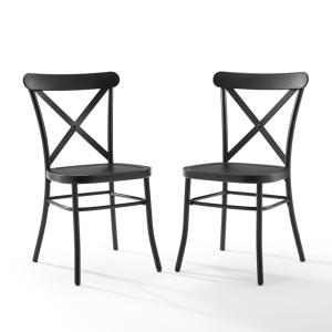 Black Metal Melody Dining Chairs, Set of 2