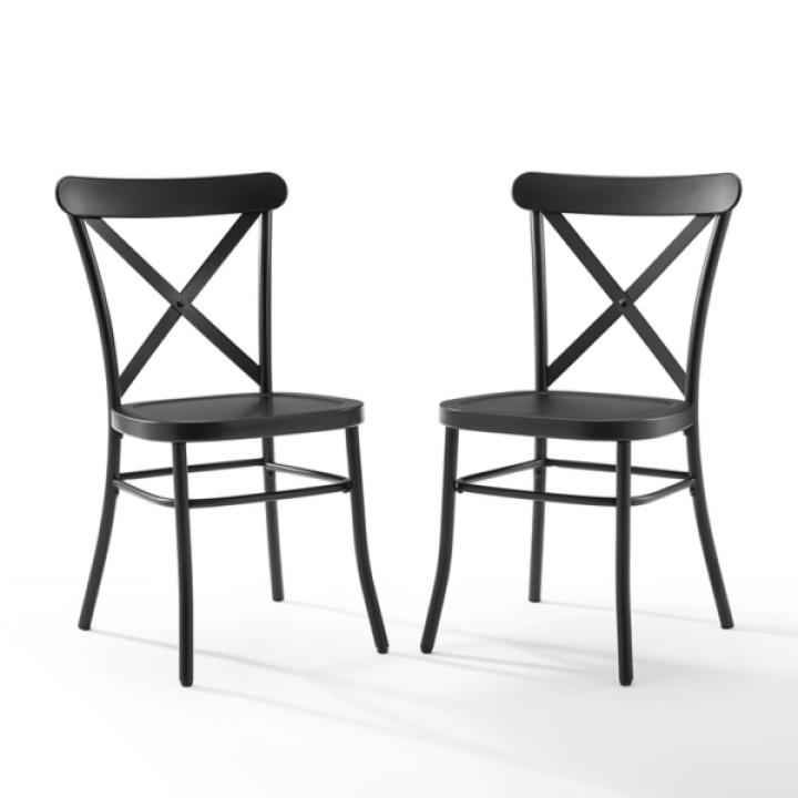 Black Metal Melody Dining Chairs, Set of 2