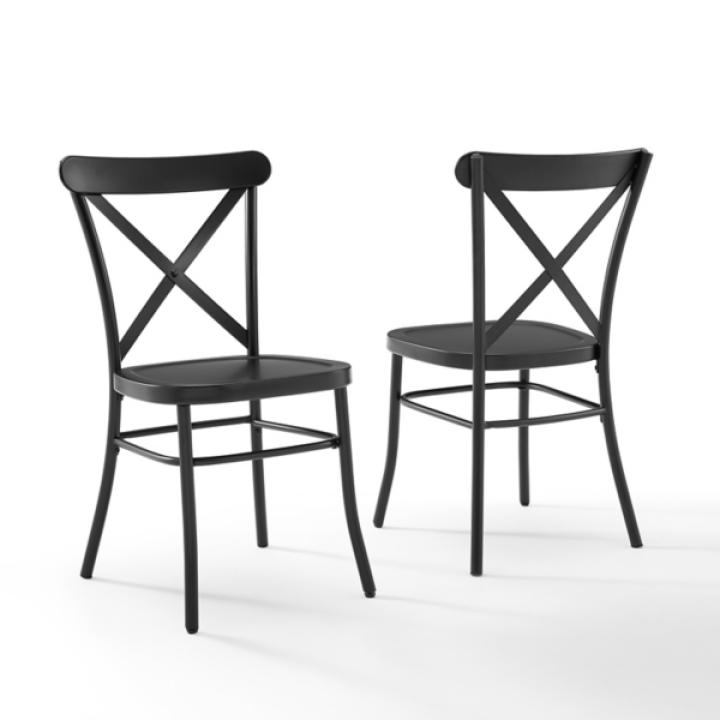 Black Metal Melody Dining Chairs, Set of 2