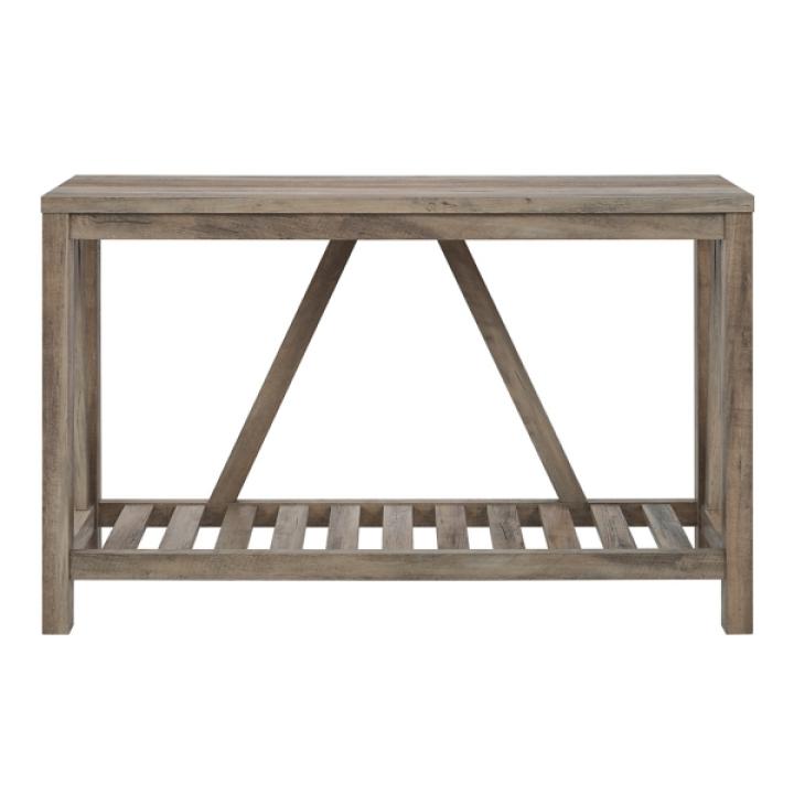 Gray Wash A-Frame Console Table
