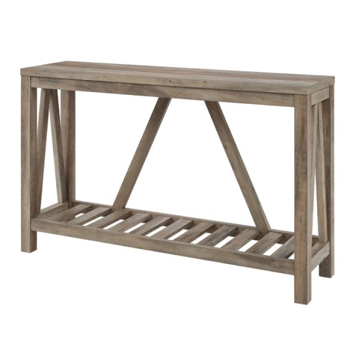Gray Wash A-Frame Console Table