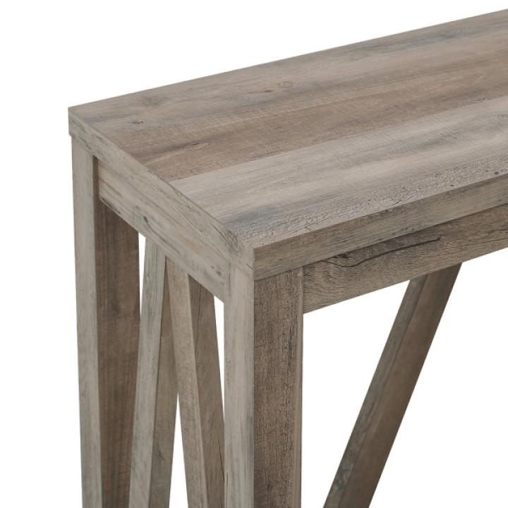 Gray Wash A-Frame Console Table