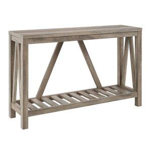 Gray Wash A-Frame Console Table