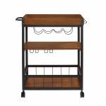 Brown Norcross Industrial Rolling Bar Cart
