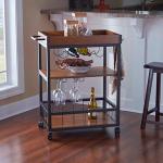Brown Norcross Industrial Rolling Bar Cart