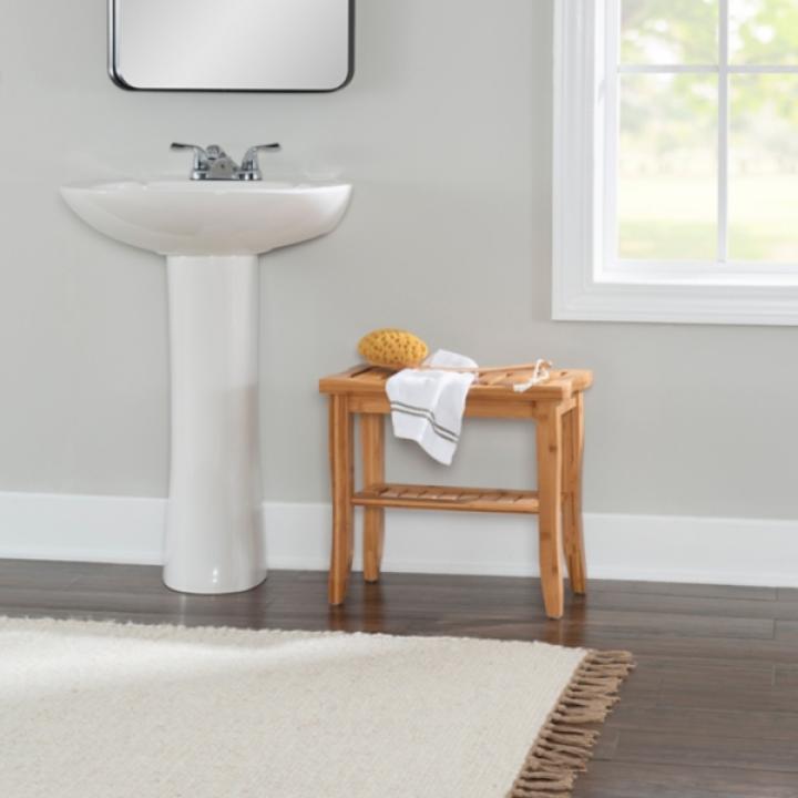 Sumter Bamboo Bathroom Stool