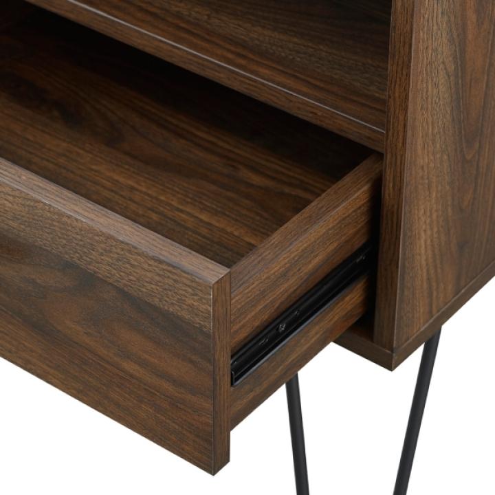 Dark Walnut Modern Farmhouse Side Table