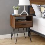 Dark Walnut Modern Farmhouse Side Table