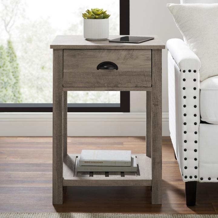 Gray Wash Country Accent Table