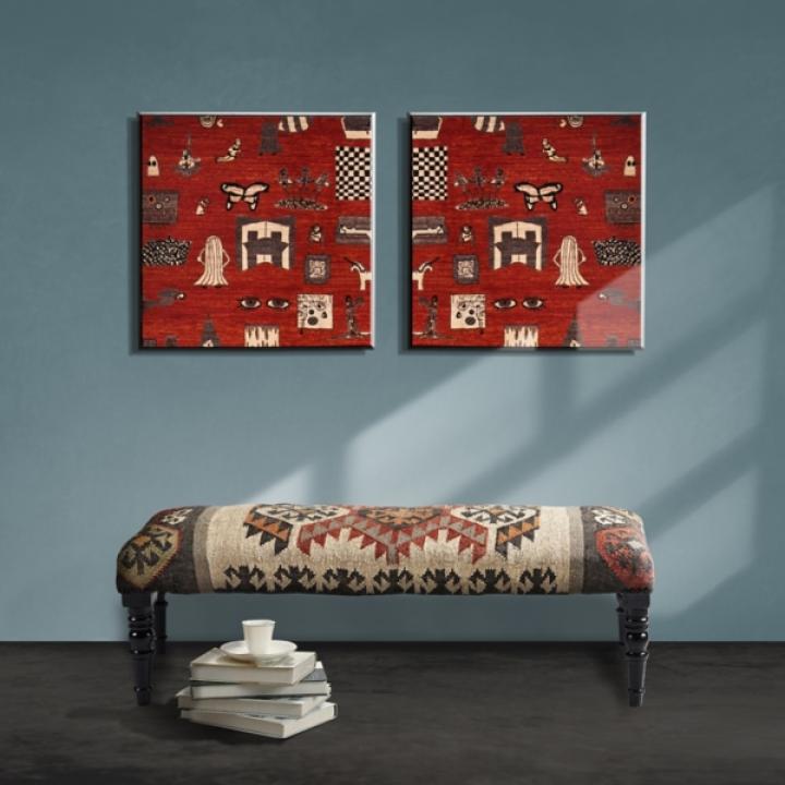 Multi Color Bohemian Bench