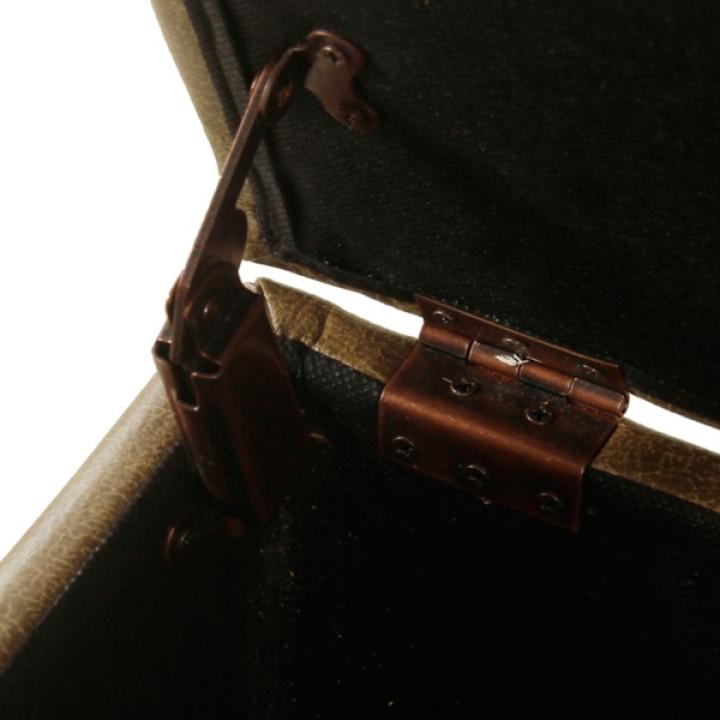 Brown Faux Leather Tufted Storage Ottoman