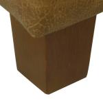 Brown Faux Leather Tufted Storage Ottoman