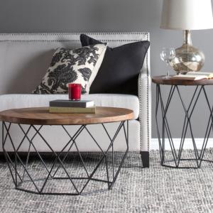 Wooden Top Geometric Chadwick Coffee Table
