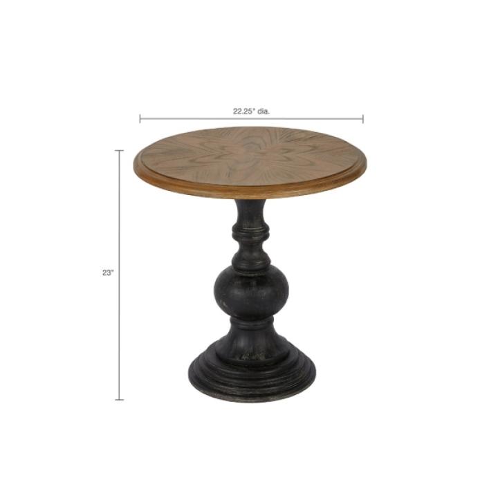Brown and Black Wooden Hemlock Accent Table