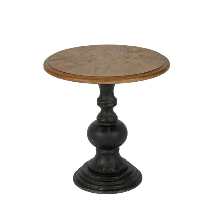 Brown and Black Wooden Hemlock Accent Table