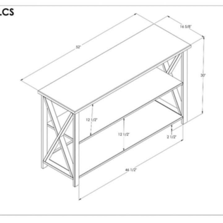 White and Rustic Oak Wood Farmhouse Console Table