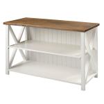 White and Rustic Oak Wood Farmhouse Console Table