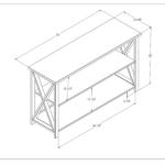 White and Rustic Oak Wood Farmhouse Console Table