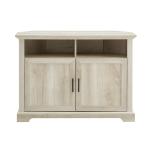 White Oak Grooved Door Corner TV Stand
