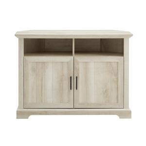 White Oak Grooved Door Corner TV Stand