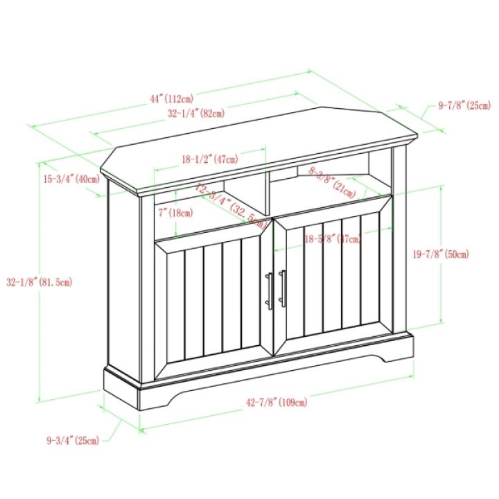 White Oak Grooved Door Corner TV Stand
