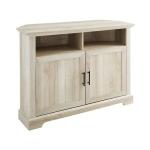 White Oak Grooved Door Corner TV Stand