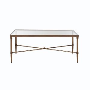 Glass and Metal Rectangle Porter Coffee Table